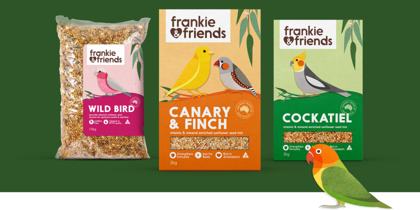 Woolworths鳥類寵物食品包裝設(shè)計(jì)，在棲息地上自然的展示動(dòng)物