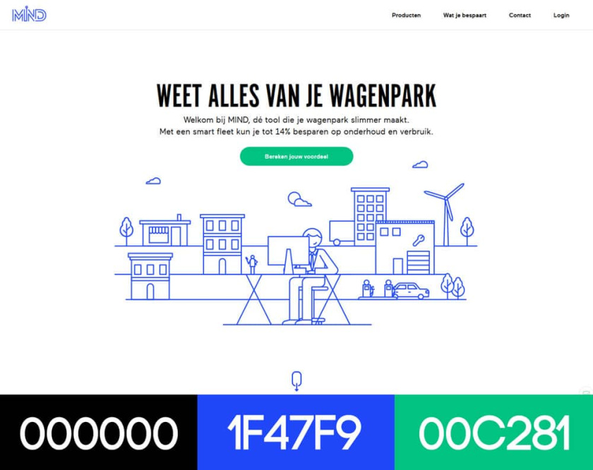 具有配色方案的現(xiàn)代網(wǎng)頁(yè)設(shè)計(jì)-MIND Mobility
