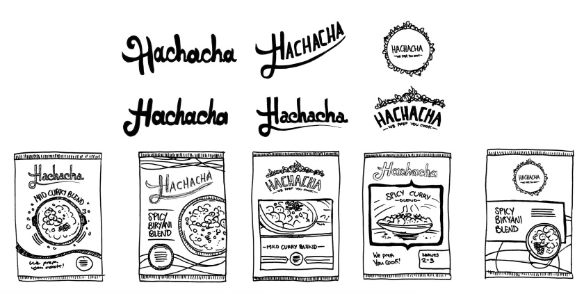 Hachacha咖喱調(diào)料包裝設(shè)計，完美的超酷配色-草圖