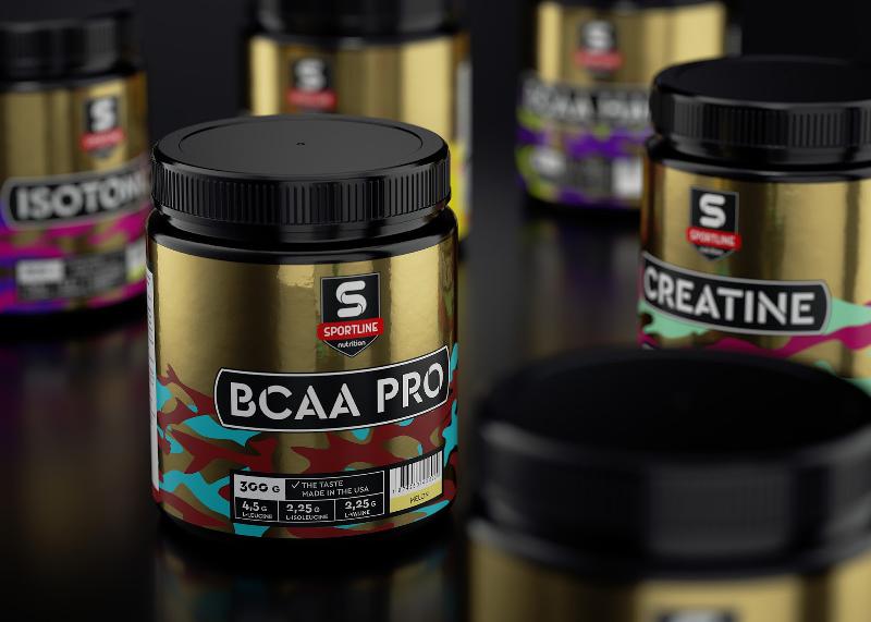 Sportline運(yùn)動營養(yǎng)補(bǔ)充劑包裝設(shè)計(jì)，金屬風(fēng)+多彩色，展現(xiàn)運(yùn)動活力