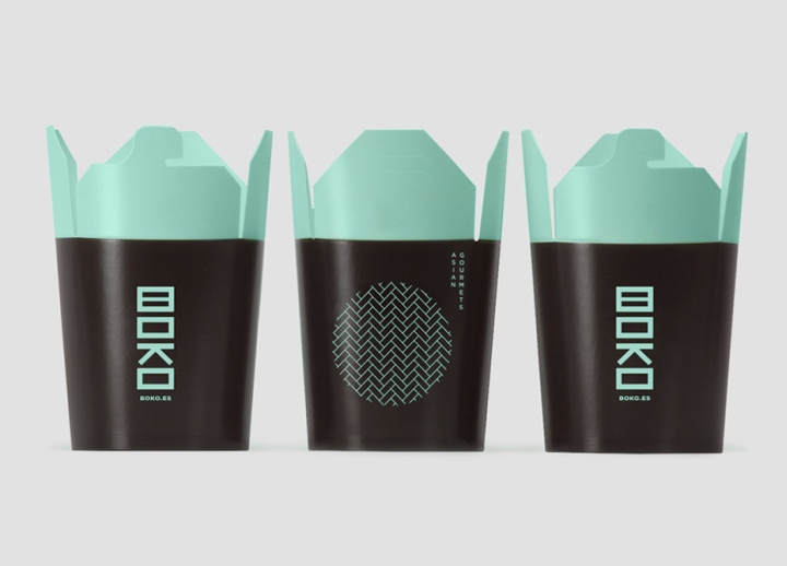 外賣送餐品牌Boko品牌vi設(shè)計(jì)，幾何線條排列組合設(shè)計(jì)