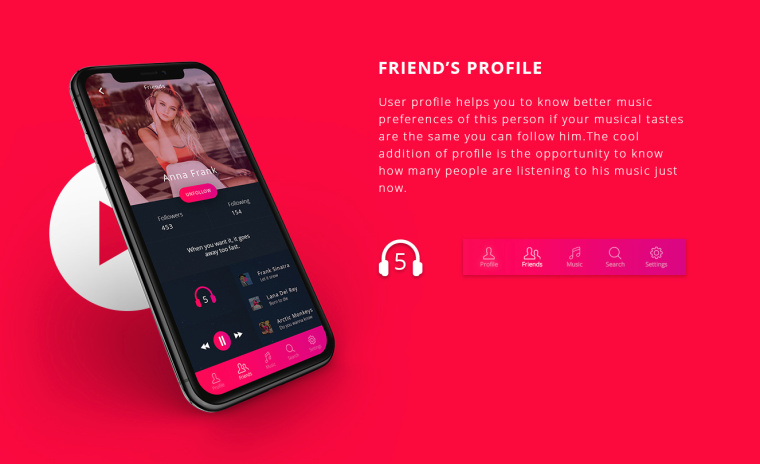 YONO.MP3音樂app程序界面UI設(shè)計，充滿了動感、時尚與酷的味道