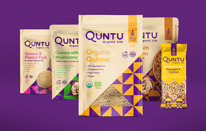 Quntu 有機(jī)生活零食甜點即食食品包裝設(shè)計,靈感源自拉丁美洲的幾何圖案 Quntu 有機(jī)生活零食甜點即食食品包裝設(shè)計,靈感源自拉丁美洲的幾何圖案