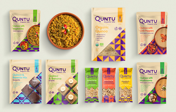 Quntu 有機(jī)生活零食甜點即食食品包裝設(shè)計,靈感源自拉丁美洲的幾何圖案 Quntu 有機(jī)生活零食甜點即食食品包裝設(shè)計,靈感源自拉丁美洲的幾何圖案