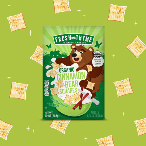Fresh Thyme 兒童與成人谷物系列有機(jī)食品包裝設(shè)計(jì),大膽醒目的插畫 Fresh Thyme 兒童與成人谷物系列有機(jī)食品包裝設(shè)計(jì),大膽醒目的插畫