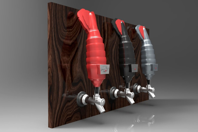 平面設(shè)計中的超現(xiàn)實主義-超現(xiàn)實包裝設(shè)計-龍蝦啤酒水龍頭設(shè)計