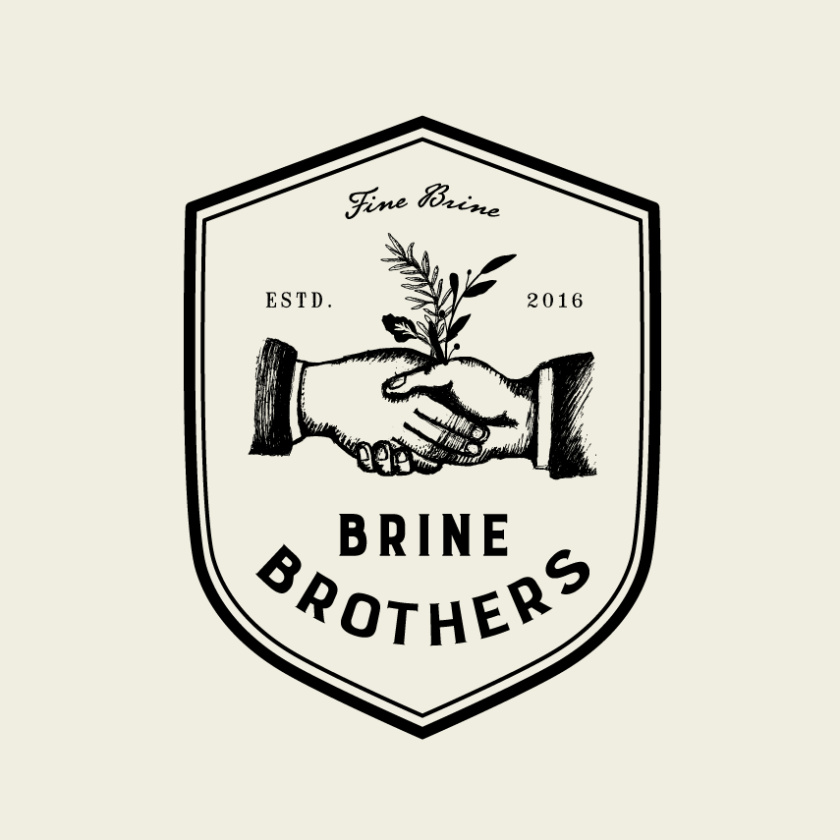 復(fù)古徽章徽標(biāo)logo設(shè)計-握手Brine Brothers 徽標(biāo)logo