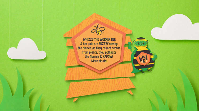 IP品牌策劃案例：Rowse Wonder Bees兒童蜂蜜包裝設計，兩個超級蜜蜂英雄吉祥物
