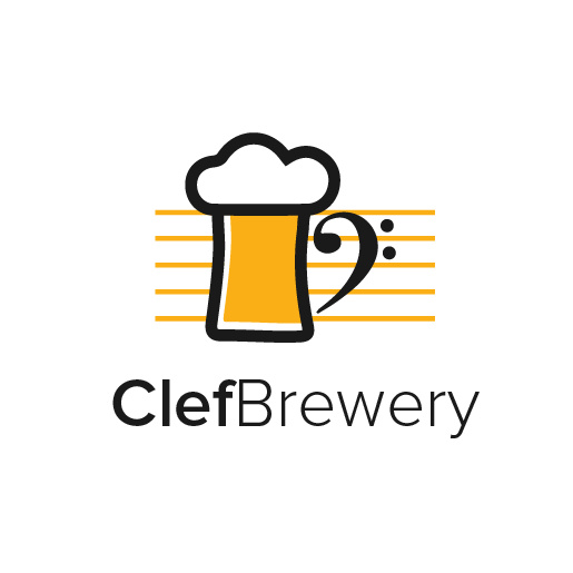 黃色產(chǎn)品標(biāo)志logo設(shè)計(jì)-ClefBrewery標(biāo)志logo設(shè)計(jì)