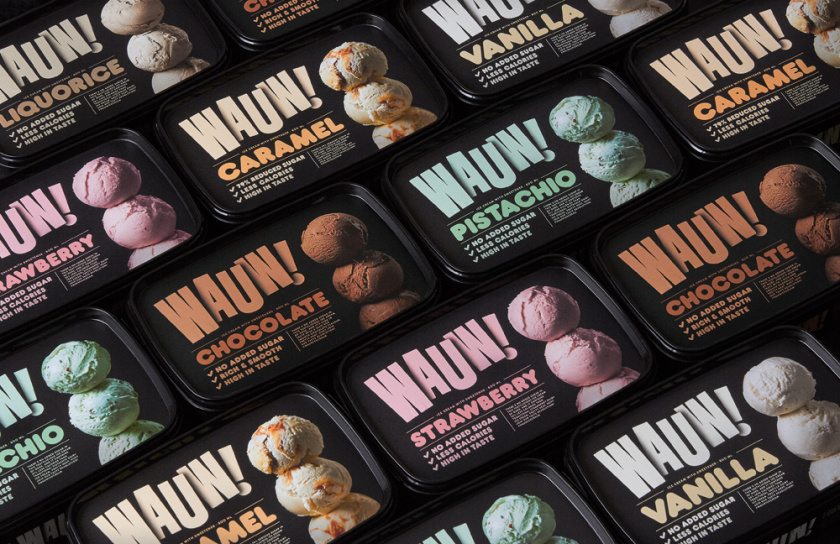 Wauw冰淇淋品牌新logo設(shè)計(jì)和包裝設(shè)計(jì)，源自第一勺的味蕾驚喜感覺