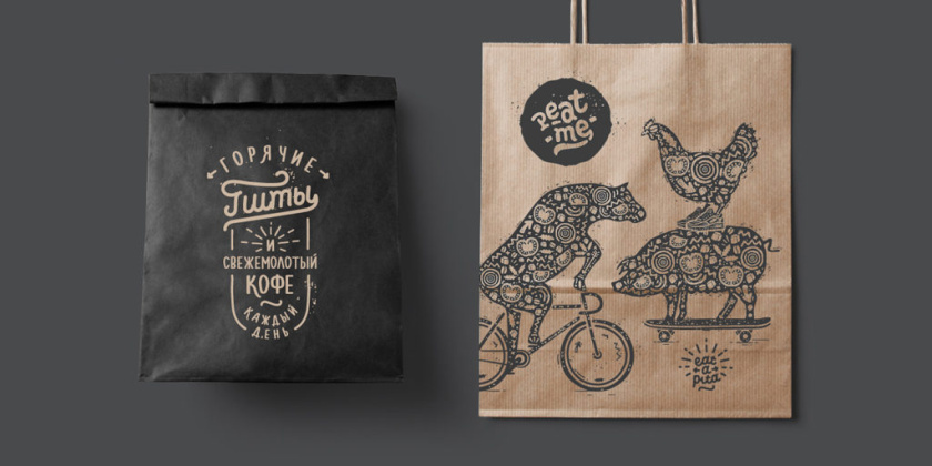 Решение 俄羅斯面餅餐廳餐飲品牌形象vi設(shè)計“獨角獸與動物”插畫風(fēng)