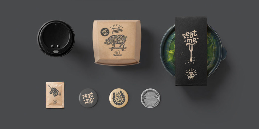 Решение 俄羅斯面餅餐廳餐飲品牌形象vi設(shè)計“獨角獸與動物”插畫風(fēng)