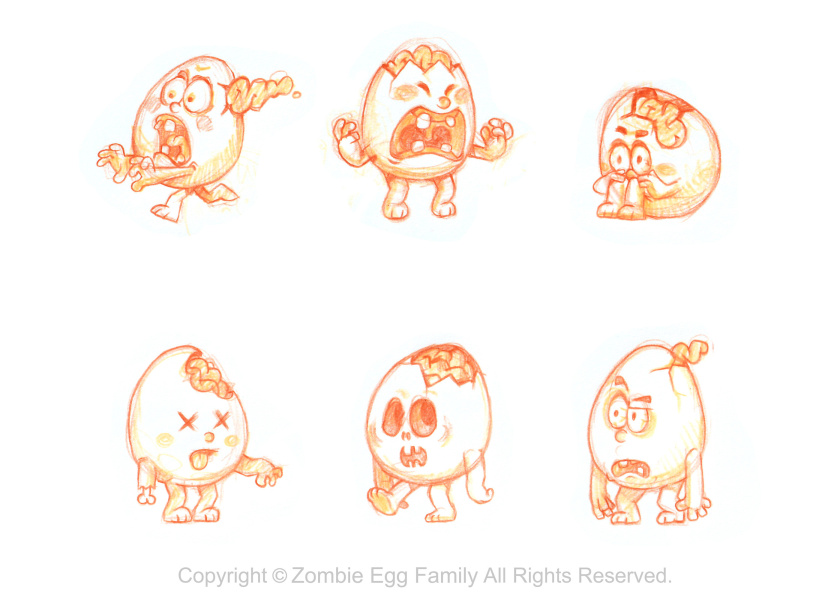 僵尸蛋家族雞蛋3D人物吉祥物設(shè)計(jì)-表情包設(shè)計(jì)