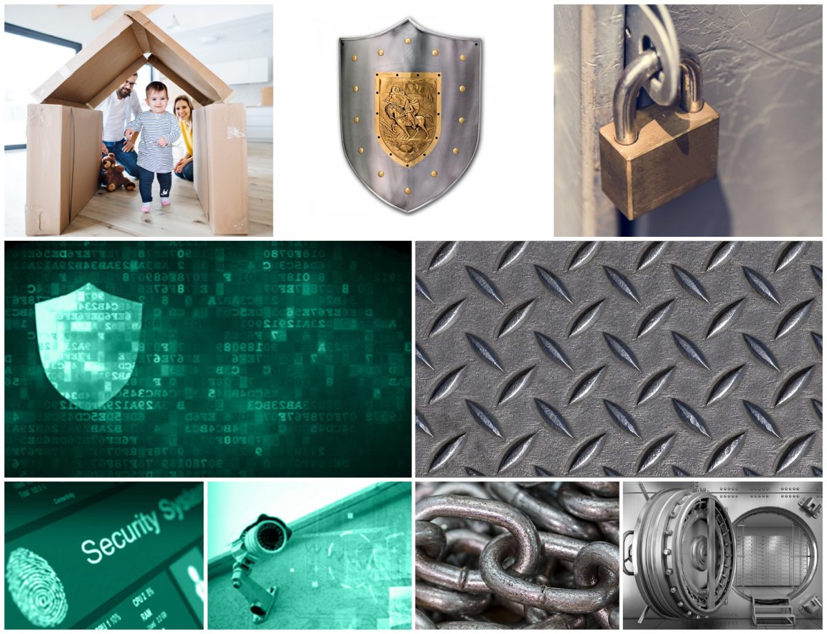 Techsonic 電子安全監(jiān)控設(shè)備公司logo設(shè)計，盾牌+鎖+房子