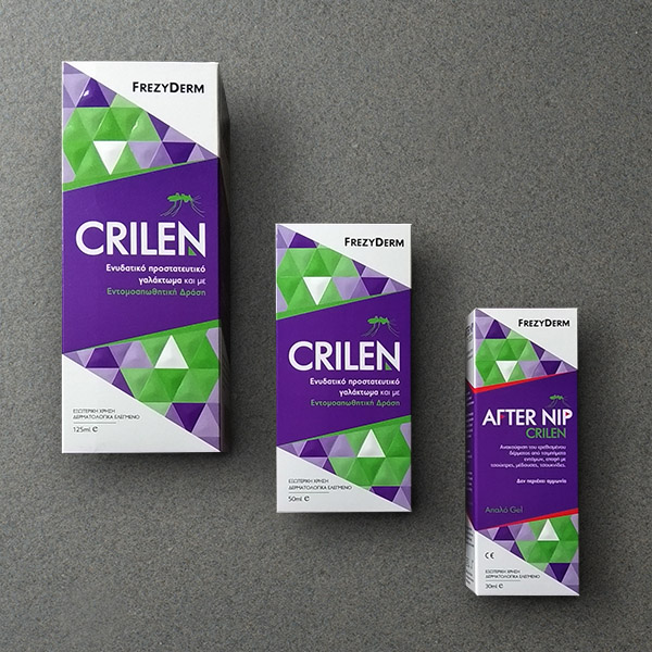 Frezyderm Crilen 驅蟲驅蚊止癢產品包裝設計,多層壓紋工藝與幾何版式營造包裝質感 Frezyderm Crilen 驅蟲驅蚊止癢產品包裝設計,多層壓紋工藝與幾何版式營造包裝質感
