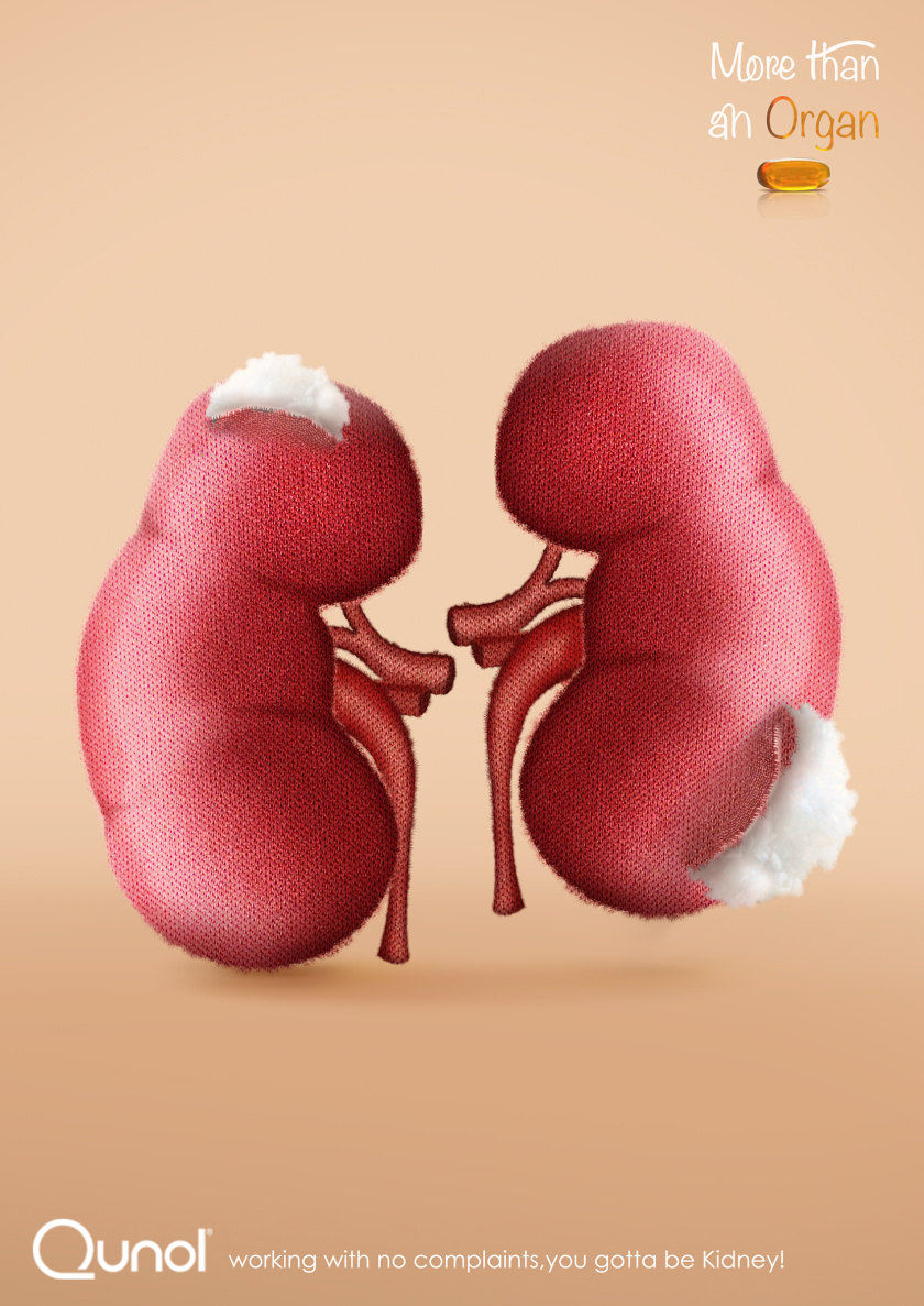 Qunol 輔酶Q10心臟心血管保健品平面廣告創(chuàng)意設(shè)計(jì)“器官”篇
