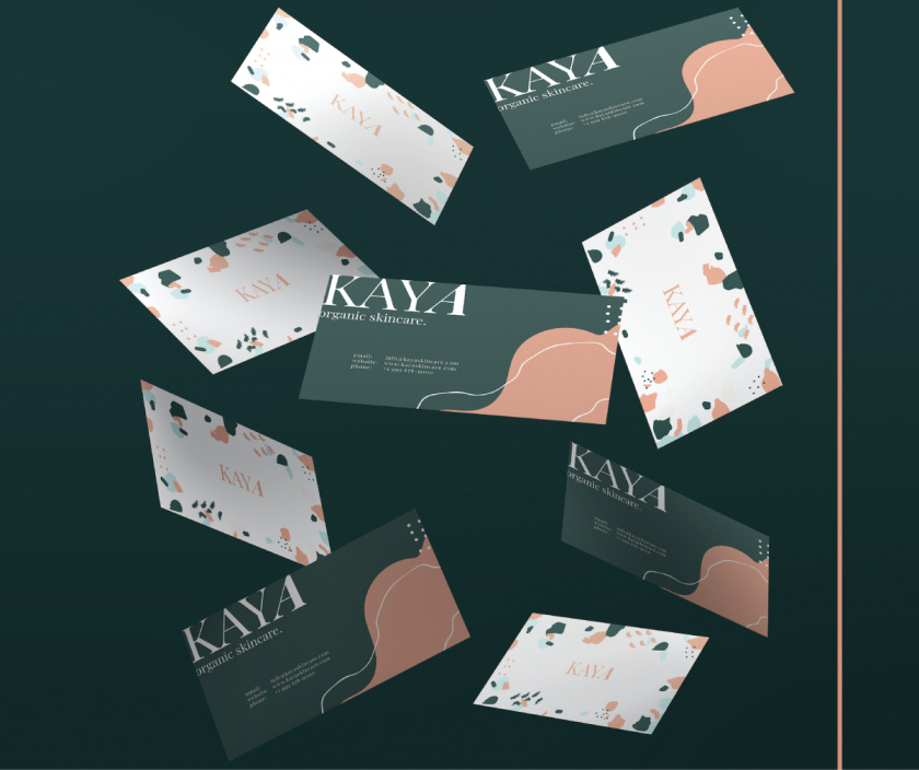 Kaya 有機(jī)護(hù)膚品包裝設(shè)計(jì)，很藝術(shù)的水磨石圖案