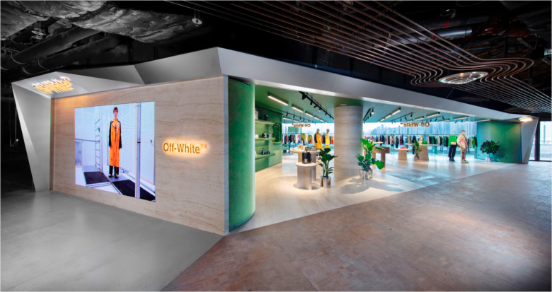 K11 Musea 服裝店鋪空間設計，柔軟形狀和溫暖材料為標志的店鋪設計