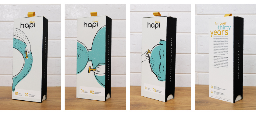 Hapi 剃須刀剃須膏套裝包裝設(shè)計(jì)“嘻哈插畫”風(fēng)格