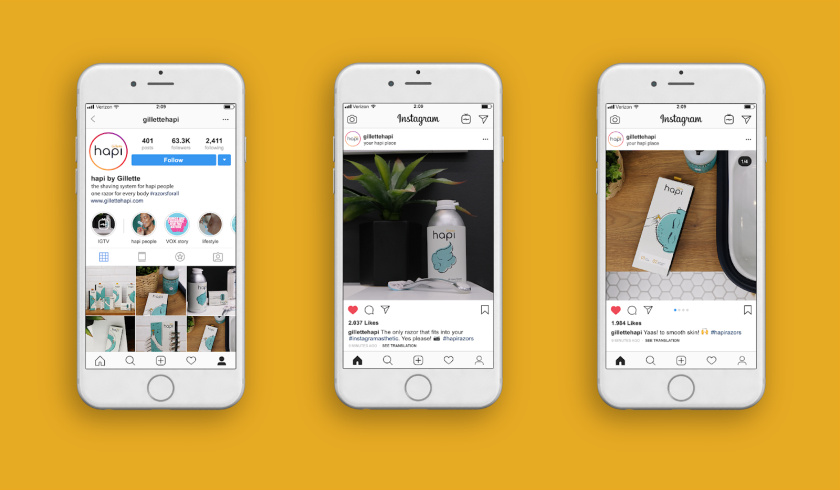 Hapi 剃須刀剃須膏套裝包裝設(shè)計(jì)“嘻哈插畫”風(fēng)格