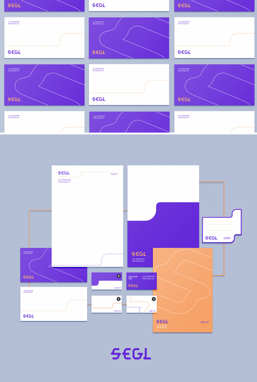 Segl 室內(nèi)涂裝公司品牌vi視覺(jué)形象設(shè)計(jì)，階梯符號(hào)+色塊