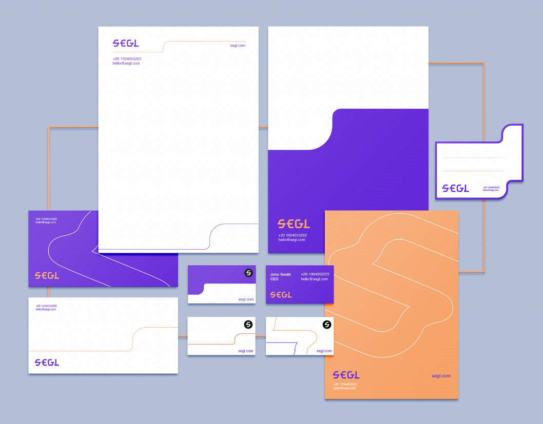 vi設計欣賞：Segl 室內涂裝公司品牌vi視覺形象設計，階梯符號+明亮色塊