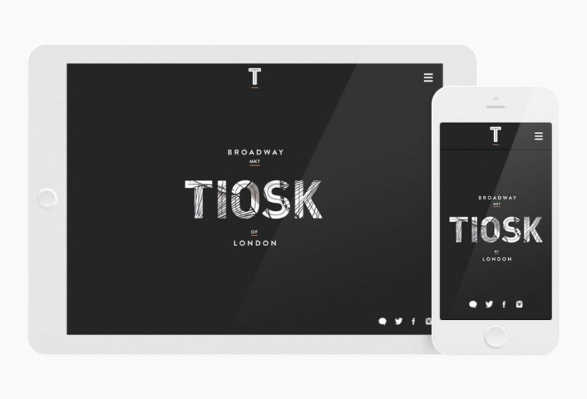 Tiosk茶飲餐飲品牌形象設(shè)計(jì)，水墨線條畫風(fēng)格