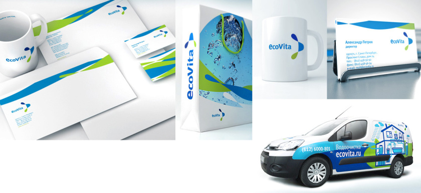 Ecovita水處理設(shè)備工程公司loog設(shè)計(jì)和企業(yè)vi設(shè)計(jì)，兩滴水滴的動(dòng)態(tài)融合過程