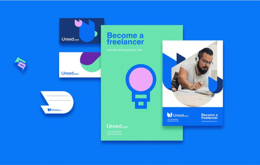 ureed 在線服務(wù)市場(chǎng)平臺(tái)網(wǎng)站品牌logo設(shè)計(jì)vi設(shè)計(jì)，互聯(lián)網(wǎng)科技風(fēng)格