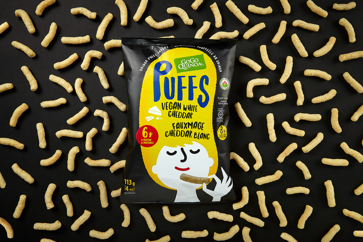 Puffs 休閑小零食包裝設(shè)計(jì)，夸張有趣的插畫