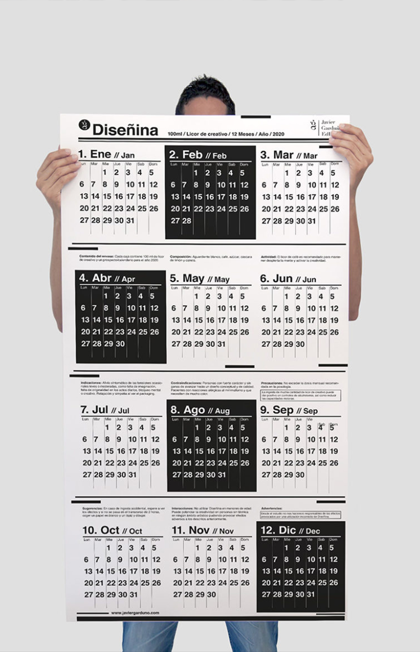 Disenina藥品包裝設計“日歷風格”