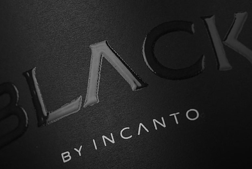 Incanto葡萄酒酒標包裝標簽設計，菜肴凹凸金箔印刷工藝的魔術棒圖案