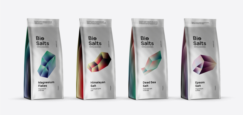 復(fù)古包裝-帶有漸變的最小化未來派包裝設(shè)計