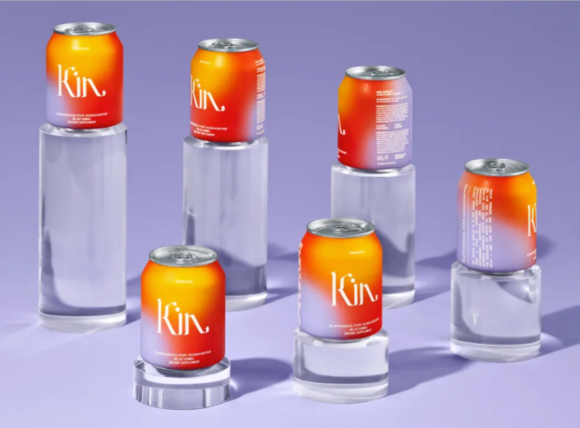 模糊色斑和模糊圖像的包裝-2020年包裝設(shè)計趨勢示例：Kin Euphorics可以設(shè)計帶有彩色斑點(diǎn)的設(shè)計