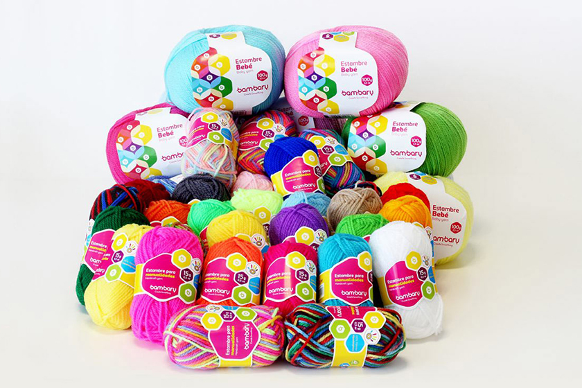 bambary毛線品牌命名logo設(shè)計(jì)與品牌vi形象設(shè)計(jì)。多彩的六邊形色塊