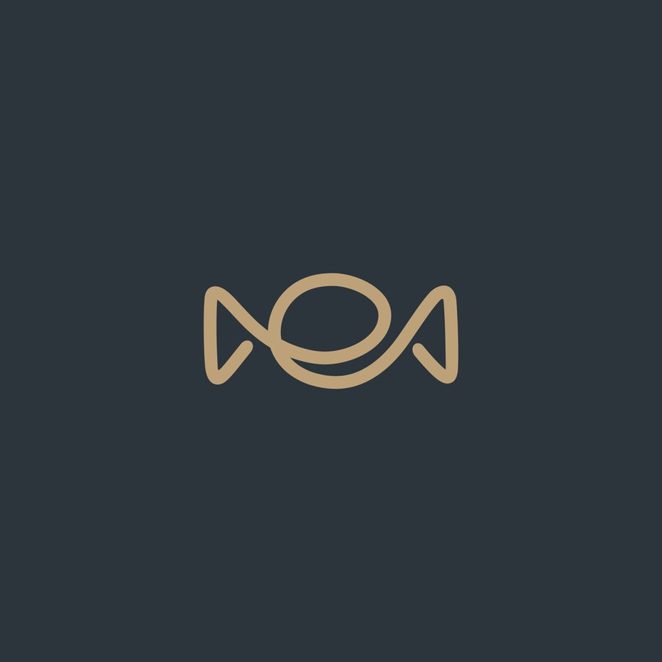 新極簡主義-字母ME線條標志設計