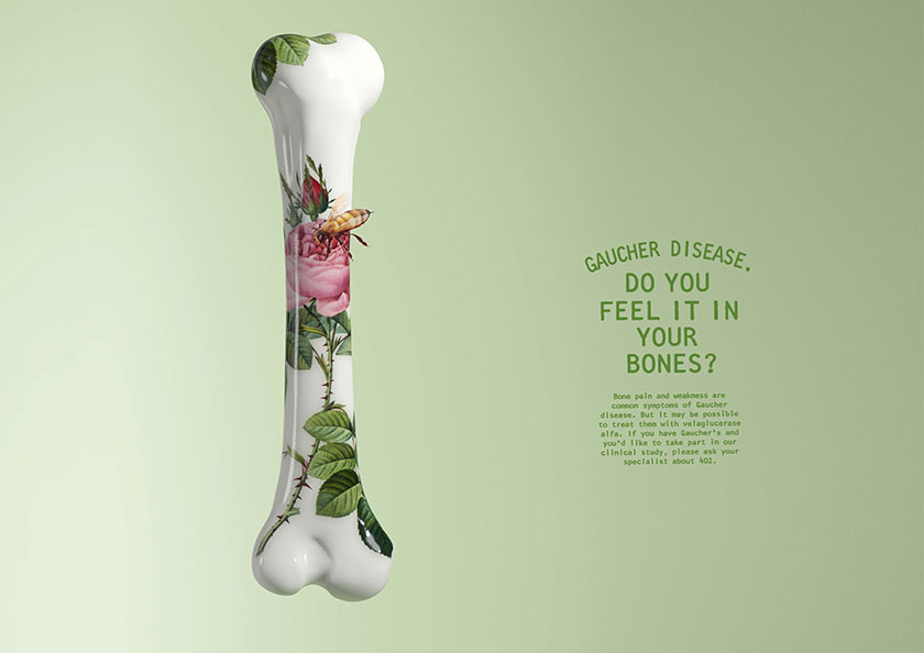 戈謝病臨床研究受試者招募廣告策劃設(shè)計(jì)，畫面唯美中暗喻病痛折磨