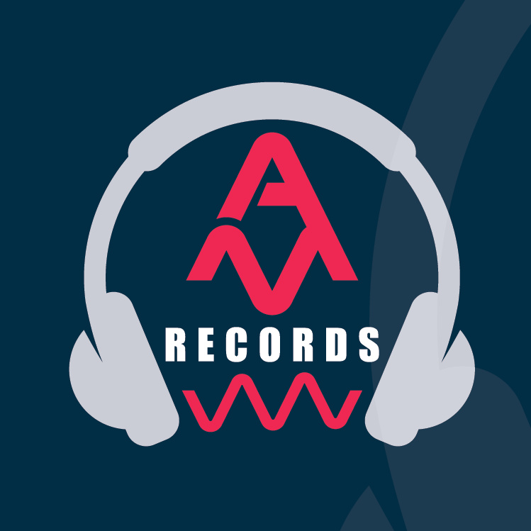 標(biāo)志著耳機(jī)和程式化的字母A.logo設(shè)計(jì)