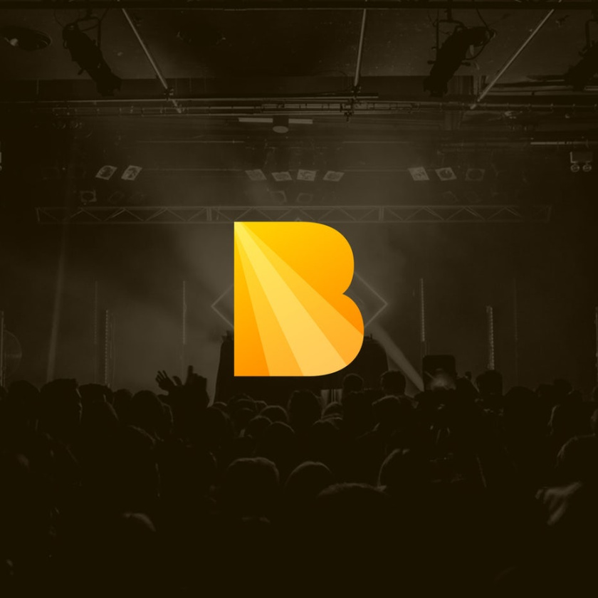 黃色字母B與對(duì)角線(xiàn)漸變logo設(shè)計(jì)