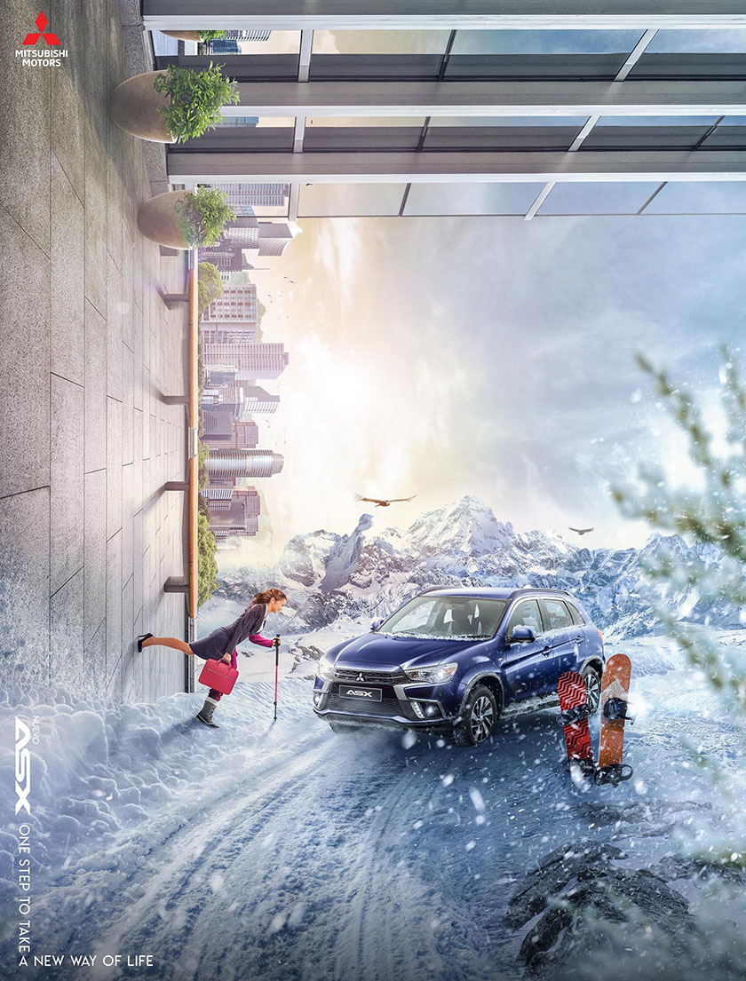 三菱汽車戶外海報設計，直訴“探險”品牌價值