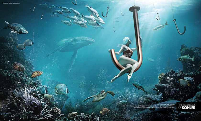 科勒科勒衛(wèi)浴品牌平面廣告設(shè)計，彰顯古典優(yōu)雅風尚