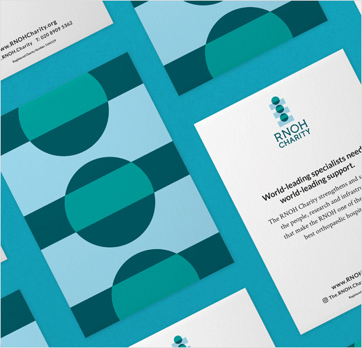 RNOH骨科慈善醫(yī)院品牌vi形象設計，logo設計猶如人體脊柱或落入籌款罐的硬幣