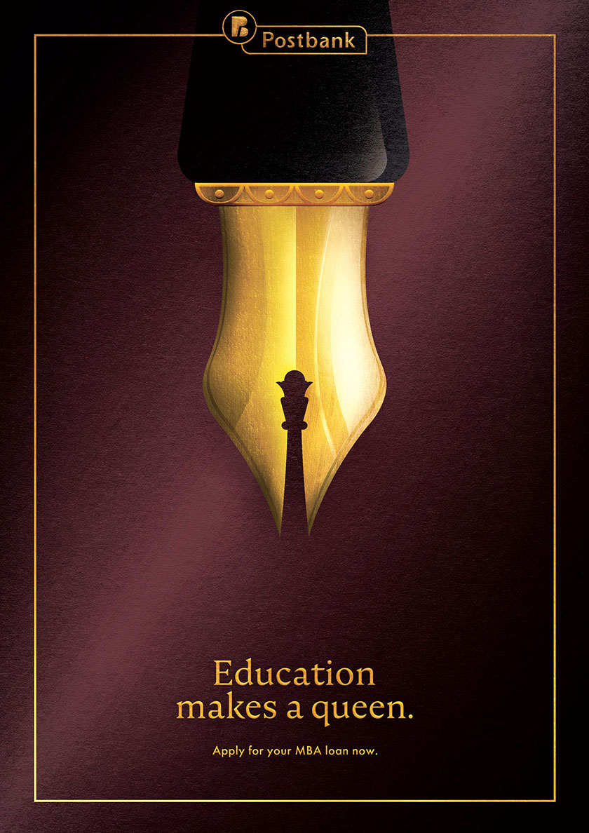 Postbank郵政銀行為MBA學(xué)生量身定制的貸款平面廣告設(shè)計系列
