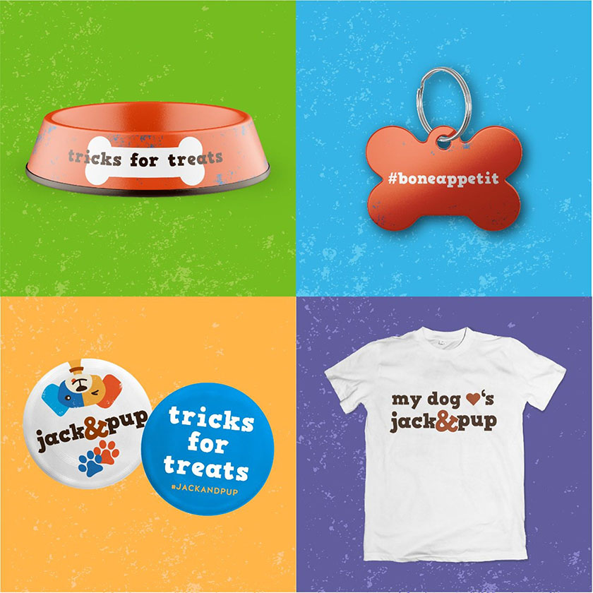 Jack＆Pup 狗糧寵物零食包裝設(shè)計(jì)“彩色吉祥物篇”