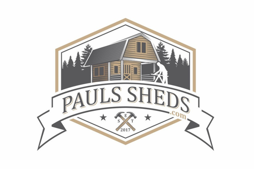 直觀展示型建筑標(biāo)志設(shè)計(jì)-與文本“pauls sheds.com”的棚子的形象