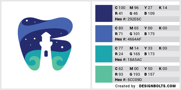 最佳4色組合標(biāo)志設(shè)計(jì)-深藍(lán)色和海藍(lán)色組合