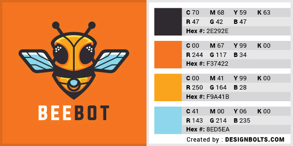 最佳4色組合標(biāo)志設(shè)計(jì)-蜂蜜橙和藍(lán)色組合