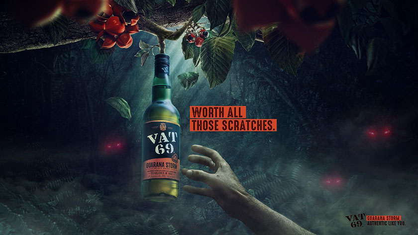 VAT69果酒伊甸園風(fēng)情平面廣告設(shè)計(jì)，看起來很好喝的樣子