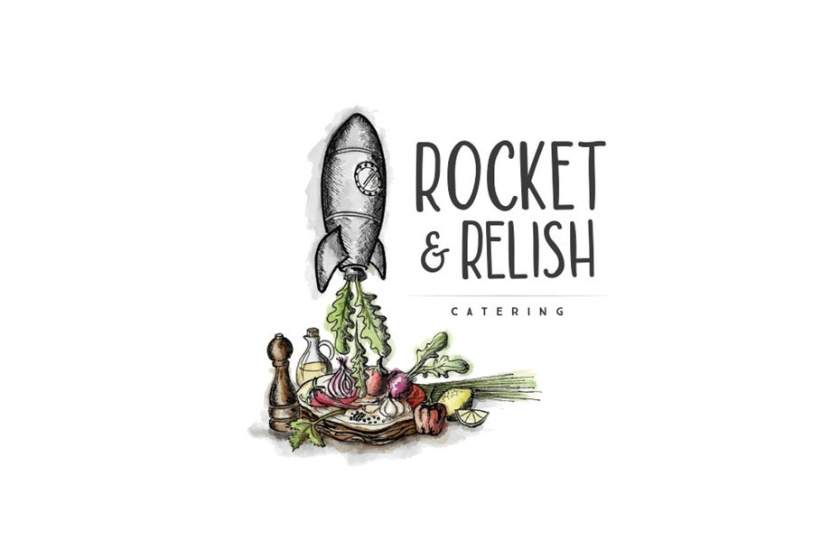 餐飲服務(wù)的獨特標志logo-Rocket and Relish餐飲標志