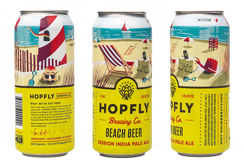 北卡羅來納州罐裝啤酒設(shè)計，帶好探險精神深入插畫中的冰涼世界